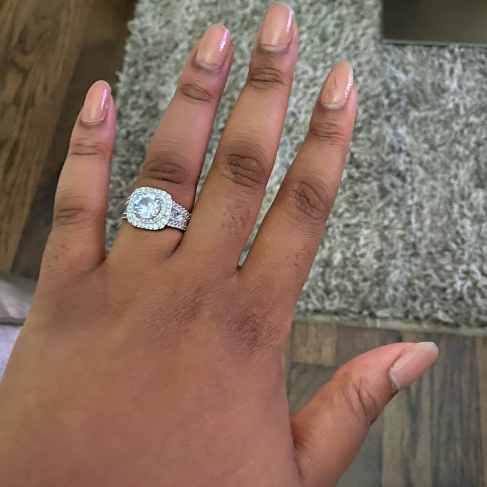 18k Sterling silver engagement ring.